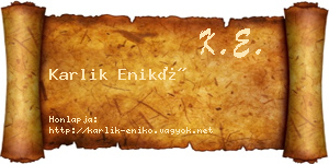 Karlik Enikő névjegykártya