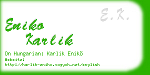 eniko karlik business card