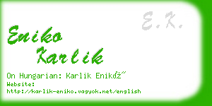 eniko karlik business card